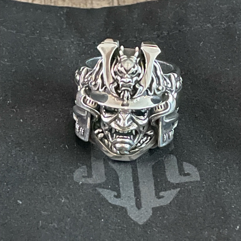 Men’s NightRider Bushido Sterling Silver Ring, Sz 10.5